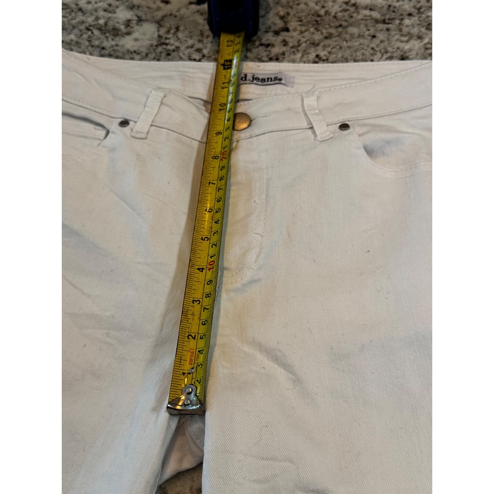 d.jeans Womens White Denim Bermuda Shorts Size 6 Cuffed Stretch Mid Rise - Picture 4 of 6